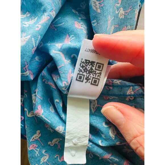 NWT Bonobos Blue with Tiny Pink & White Flamingos Button Shirt XL - Picture 13 of 16